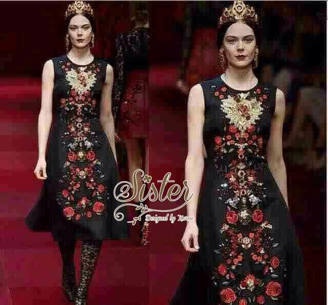พร้อมส่ง เดรสลุคคลาสสิคเรียบหรูสไตล์แบรนด์ดัง เดรสเกาหลี