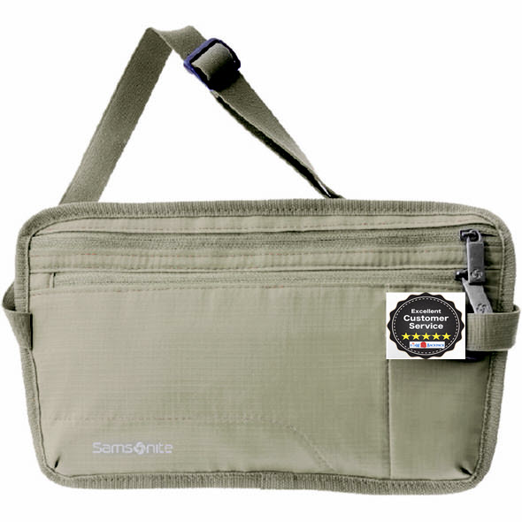 Samsonite Securi-3 RFID Blocking Hidden Belt Wallet กระเป๋าซ่อนตังค์ แบบคาดเอว สีกากี (Khaki)