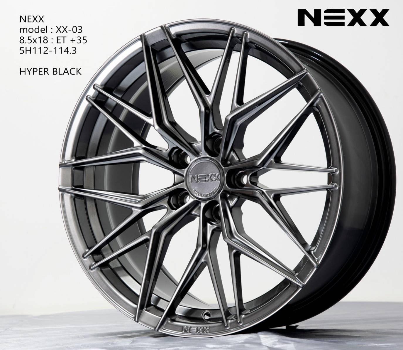 ล้อ NEXX XX03 ขอบ18x8.5 5x112-114.3 ET35 สี Hyper Black *ราคาต่อวง* ล้อเบา Flowformed