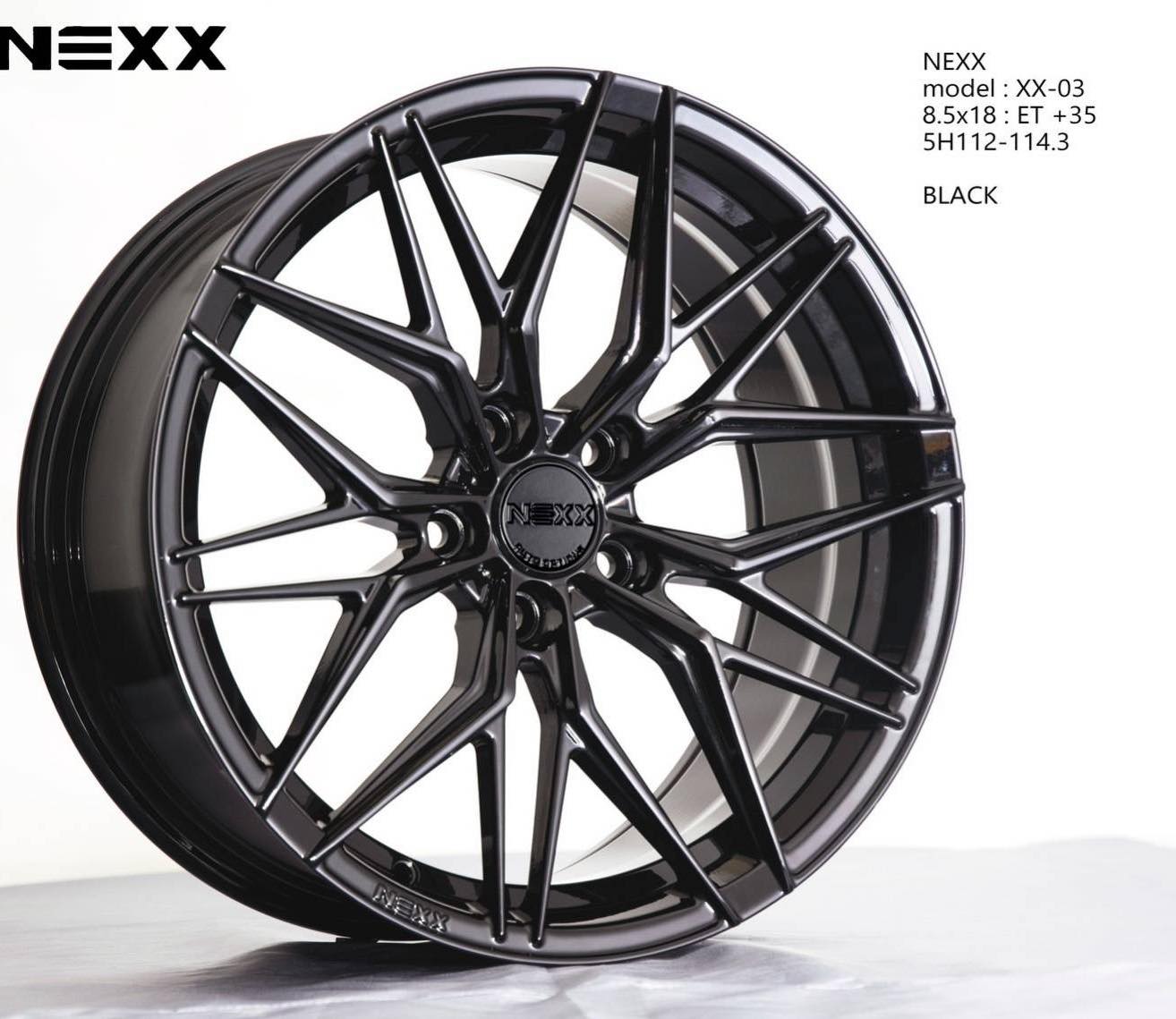 ล้อ NEXX XX03 ขอบ18x8.5 5x100 ET35 สีดำเงา *ราคาต่อวง* Flowformed