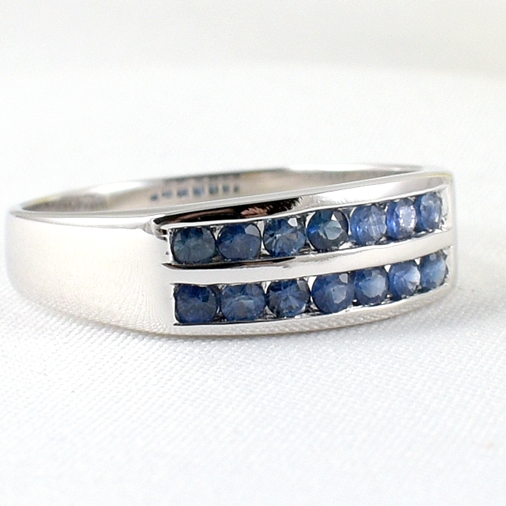 SKJewelryfactory แหวนเงินแท้ 92.5% ฝังพลอยไพลินแท้ ดีไซด์สปอร์ต ER00789-BSA