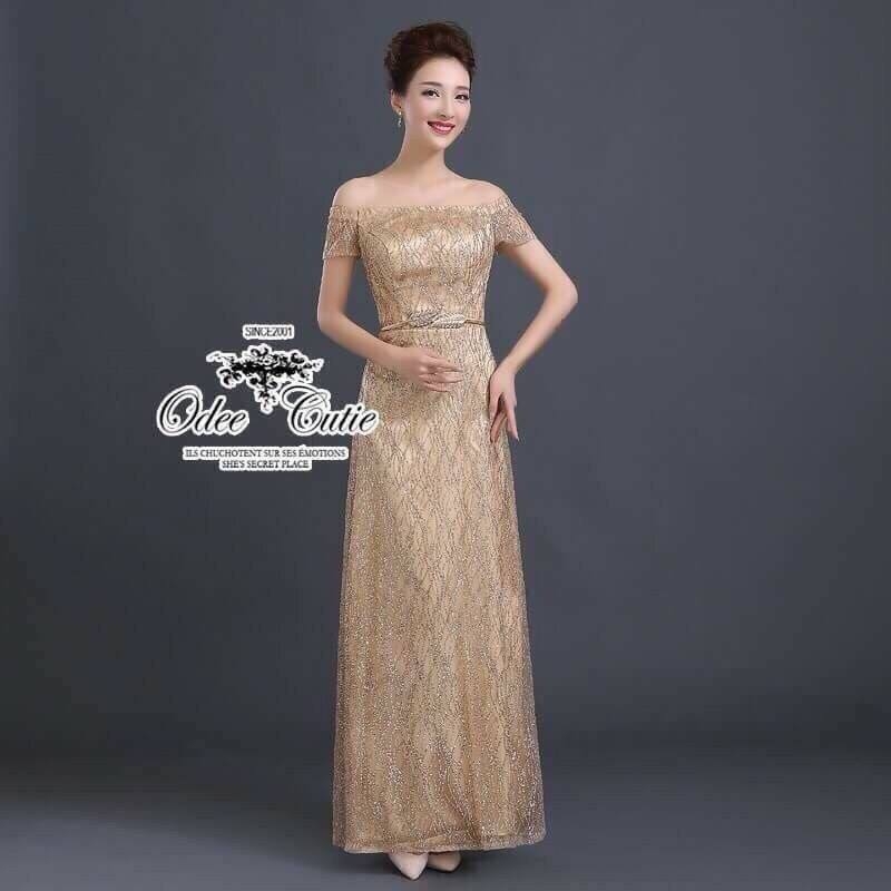 ชุดเดรสเกาหลี พร้อมส่ง เดรสยาว เนื้อผ้ามีน้ำหนักพริ้วสวย