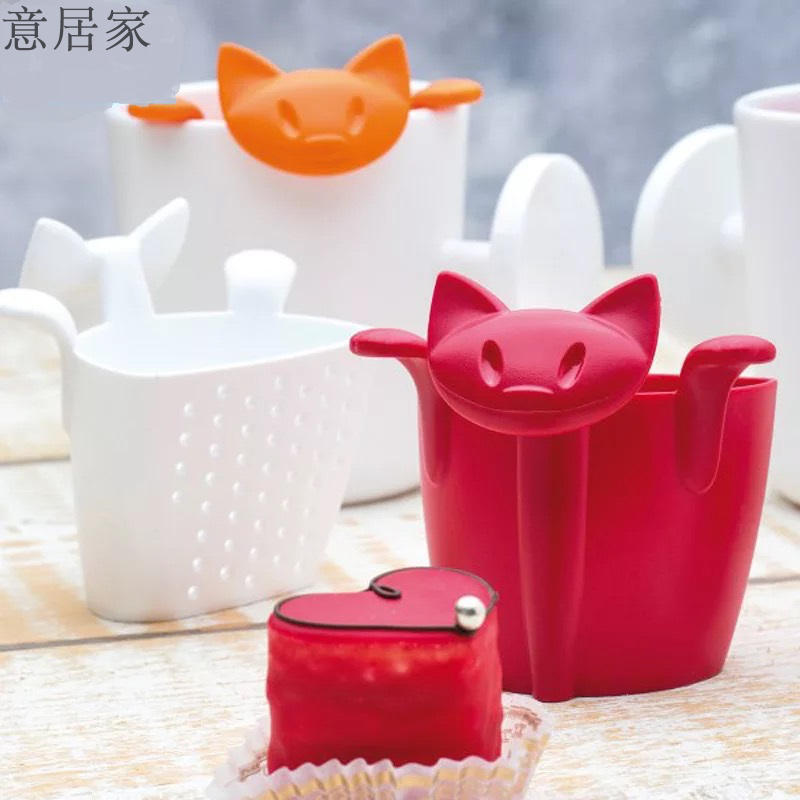 ที่กรองชา ซิลิโคน tea infuser ลายแมวเกาะถ้วย มี 3 สี