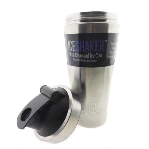 แก้วเก็บความเย็น Ice shaker สีเงิน เก็บเย็นนานกว่า 30 ชั่วโมง