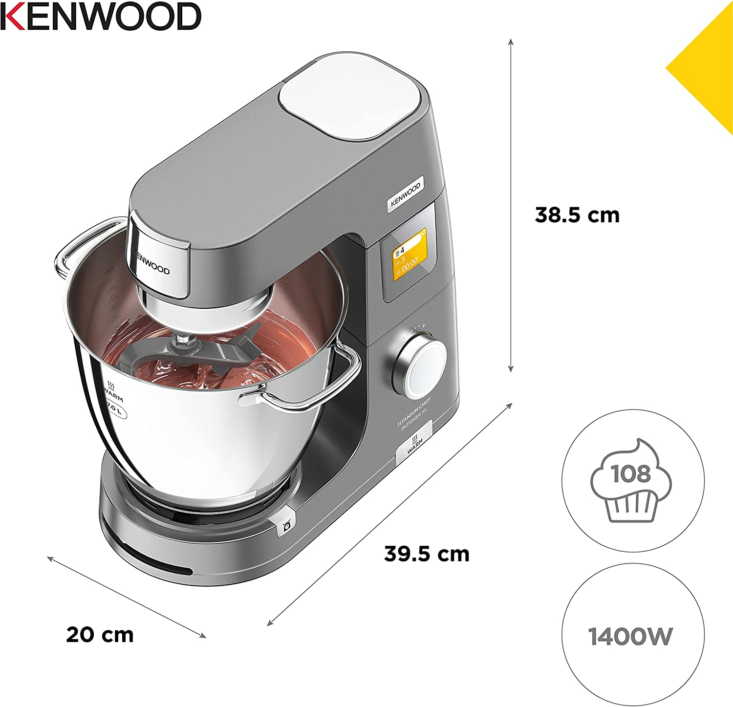 เครื่องผสมอาหาร เครื่องตีแป้ง พร้อมเตา Induction KENWOOD รุ่น KWL90.004SI