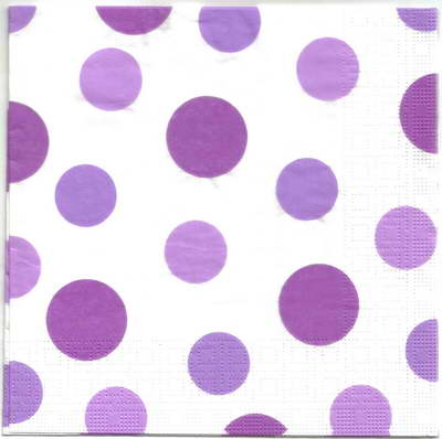 แนวภาพลายแต่ง Big Dot Radiant Purple กลมม่วง เป็นภาพเต็มแผ่น กระดาษแนพกิ้นสำหรับทำงาน เดคูพาจ Decoupage Paper Napkins ขนาด 33X33cm