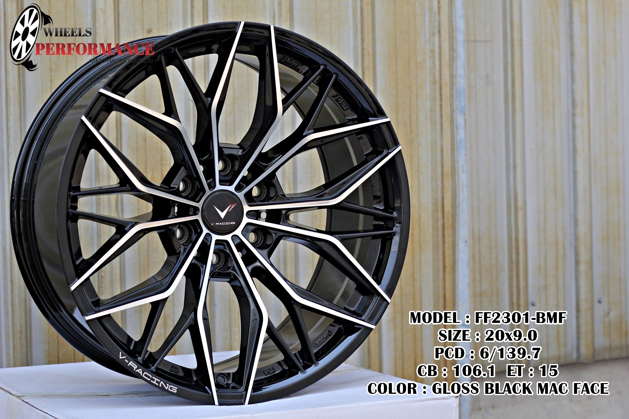 ล้อ V-Racing FF2301 ขอบ20x9.0 et15 6รู139 Flowforming *ราคาต่อวง