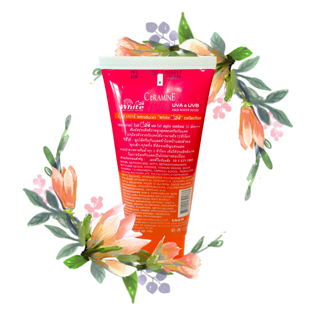 CeRAMINE White 24th Face White Fluid SPF35 PA+++ ไวท์ ทเวนตี้โฟร์ เฟส ไวท์ ฟลูอิด เอสพีเอฟ 35 พีเอ+++