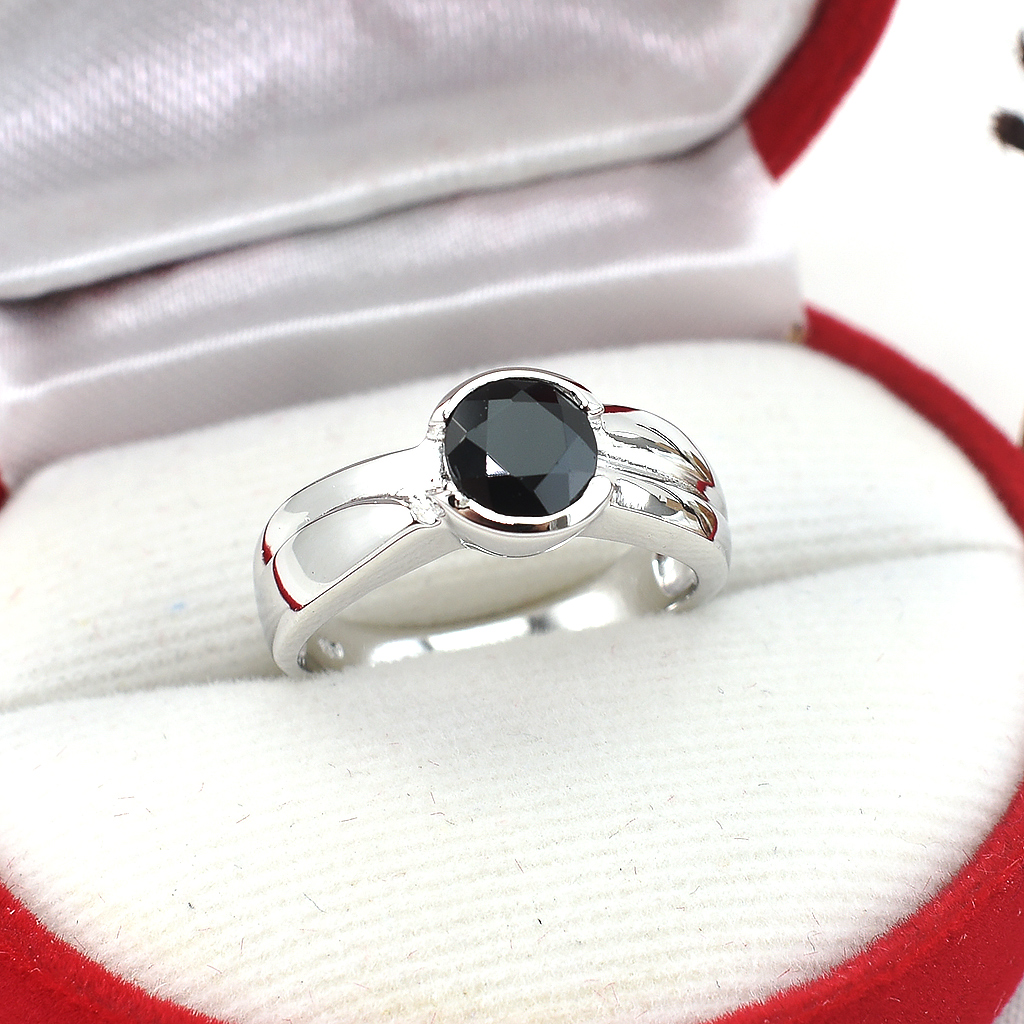 SKJewelryFactory แหวนนิลเม็ดเดี่ยว สไตล์แหนเรียบๆ ER00816-ONX