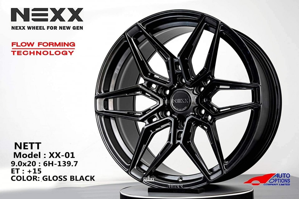 ล้อ NEXX XX01 ขอบ20x9.0 6รู139 ET15 สีดำเงา Gloss Black ล้อ Flowforming หนัก 11.7โล *ราคาต่อวง