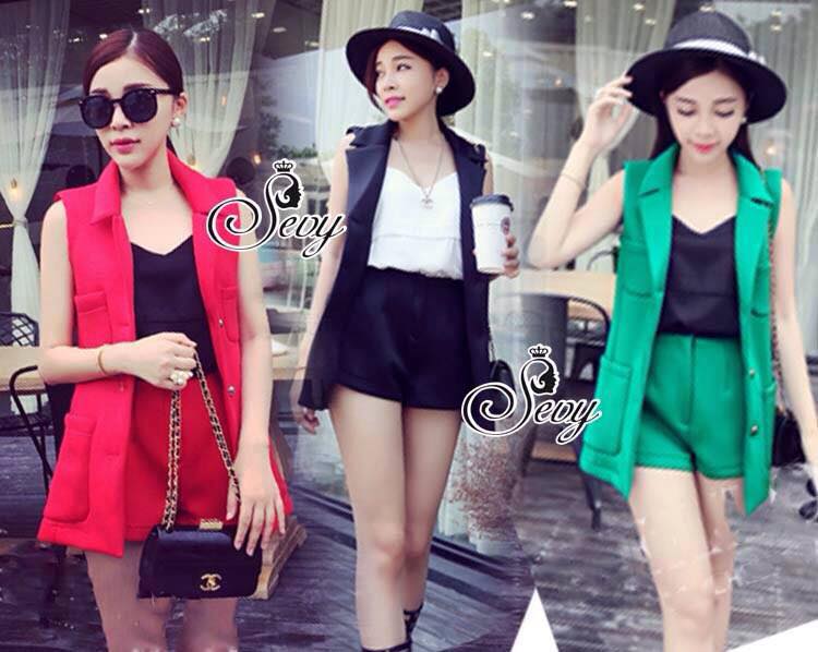 พร้อมส่ง Set สูท 2 ชิ้น เนื้อผ้าลินินเบาสบาย