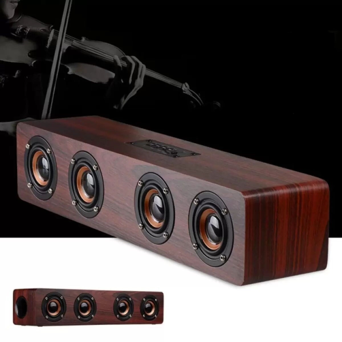 ลำโพงบลูทูธไร้สาย KTS-1108 ตู้ไม้ ลำโพง 4 ดอก กำลังขับ 20 วัตต์ เสียงเบสหนักสะใจ แบตอึดมาก 2400mah