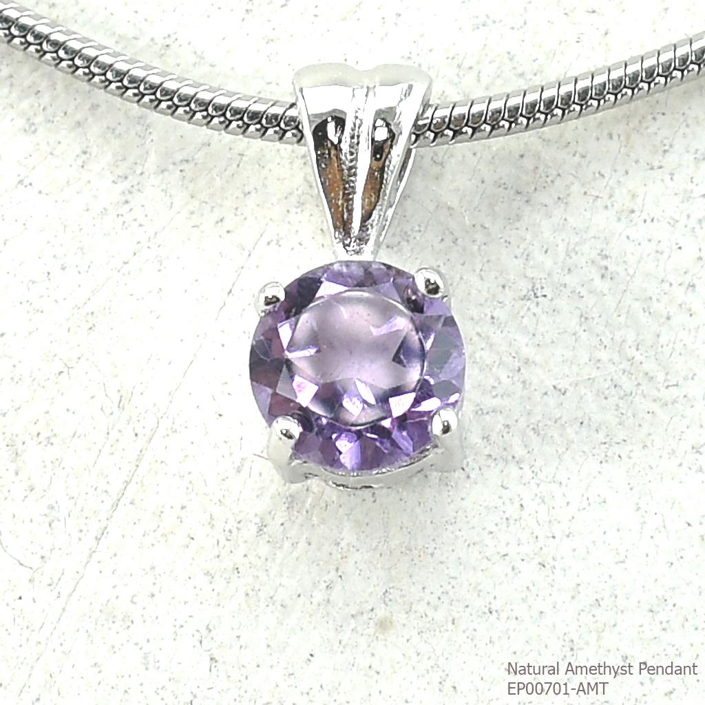 SKJewelryFactory EP00701-AMT จี้พลอยแท้ จี้พลอยแอมิทิสต์แท้ สีหวานมากๆ