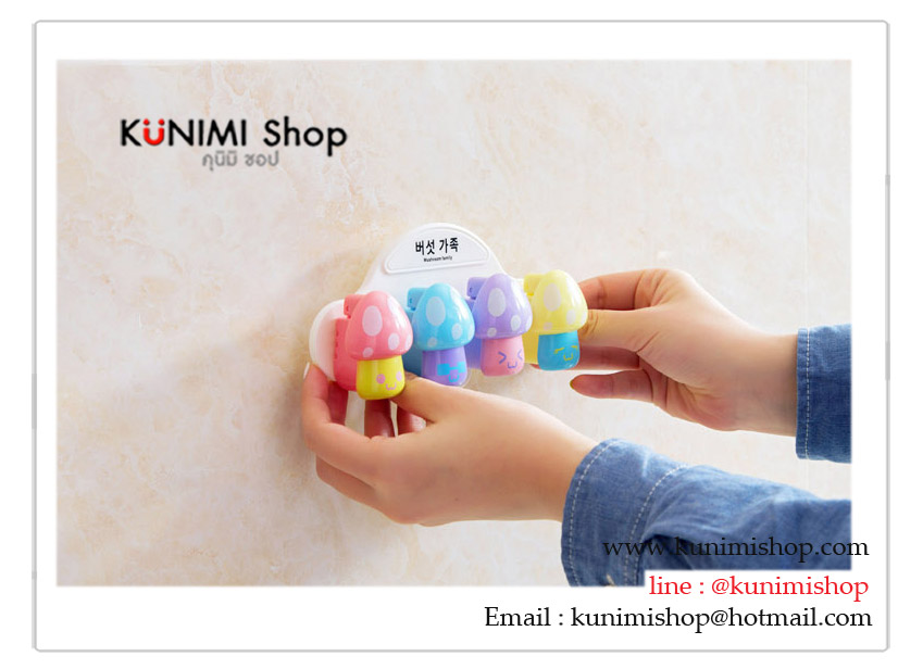 ที่เก็บแขวนแปรงสีฟัน ยาสีฟัน สวยเก๋ น่ารัก ป้องกันสิ่งสกปรกจากแมลงต่างๆ รูปเห็ด สีสันสดใส ยึดติดแบบจุกยางสูญญากาศ ไม่ต้องเจาะผนัง 
