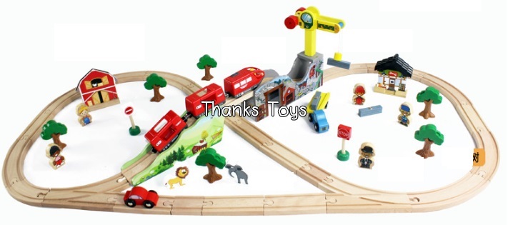 ชุดรถไฟ Wooden Train Track ยี่ห้อ Edwone