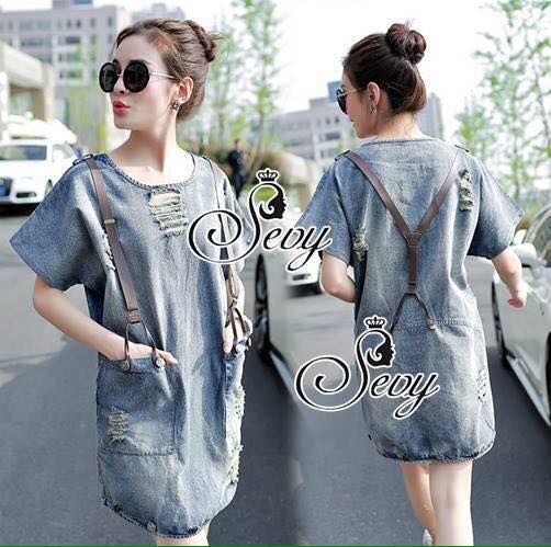 พร้อมส่ง มินิเดรสยีนส์ลุค Casual