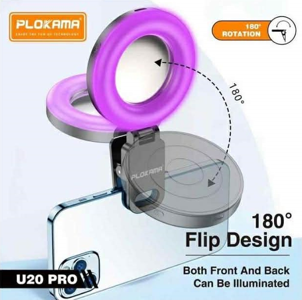Plokama U20 PRO RGB Phone Clip LED Selfie Ring Light ไฟเซลฟี่ติดมือถือเปลี่ยนสีได้หลายสี