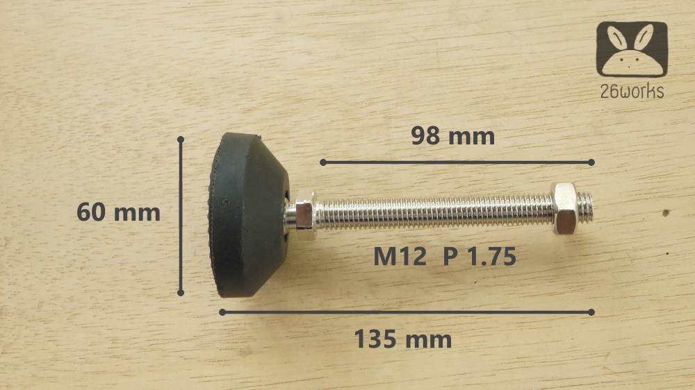 ขาฉิ่งยาง D60 M12x100 mm