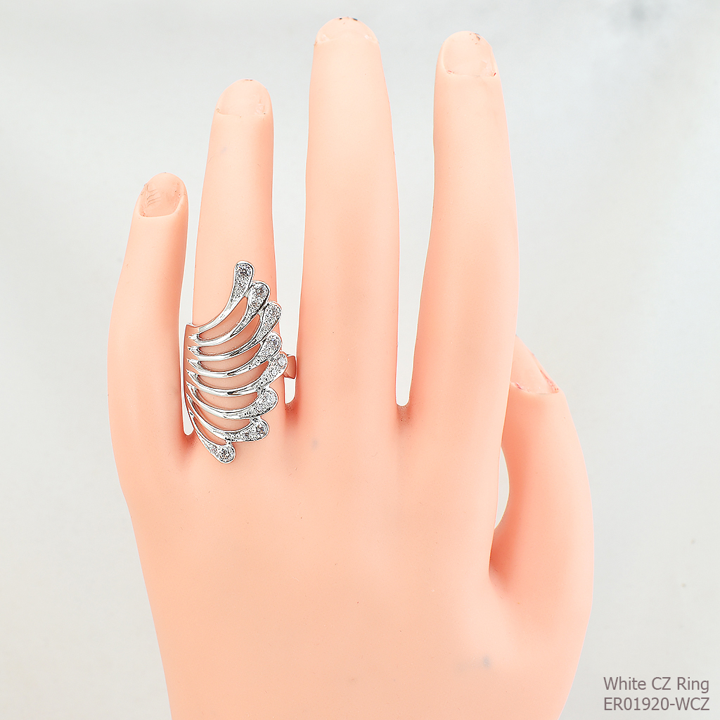 SKJewelryFactory แหวนปีกนก ดีไซน์เก๋มาก เพชร12 ตัง ER01920-WCZ