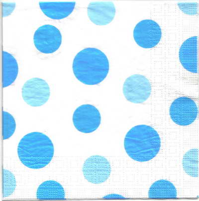 แนวภาพลายแต่ง Big Dot Radiant Blue กลมฟ้า เป็นภาพเต็มแผ่น กระดาษแนพกิ้นสำหรับทำงาน เดคูพาจ Decoupage Paper Napkins ขนาด 33X33cm