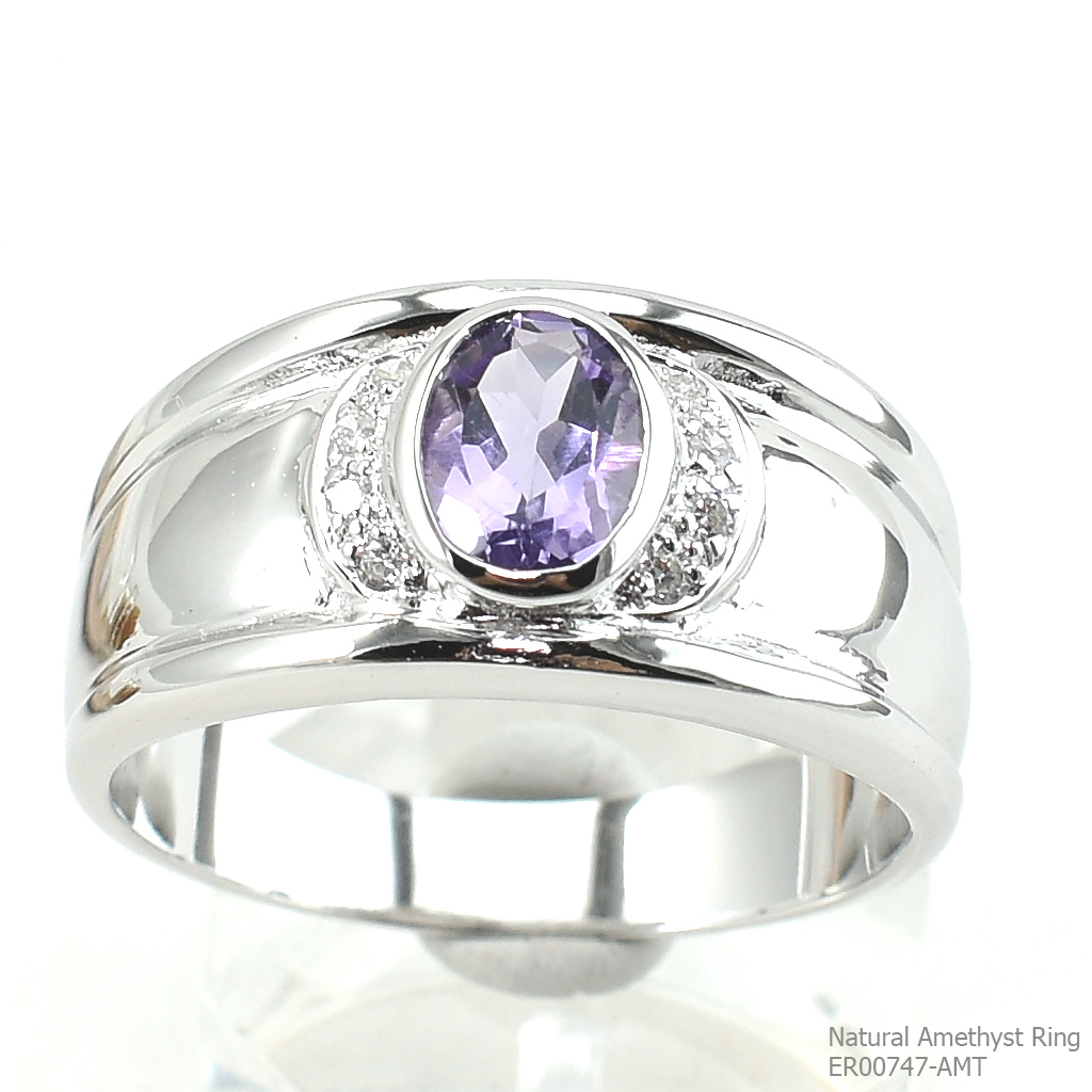 SKJewelryFactory แหวนแอมิทิสต์แท้ สำหรับใครที่นอนไม่ค่อยหลับ ใส่วงนี้จะทำให้การหลับดีขึ้นมากกว่าเดิม ER00747-AMT