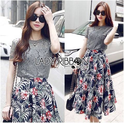 พร้อมส่ง เสือผ้าแฟชั่น เซ็ตจัมเอร์เสื้อลูกไม้
