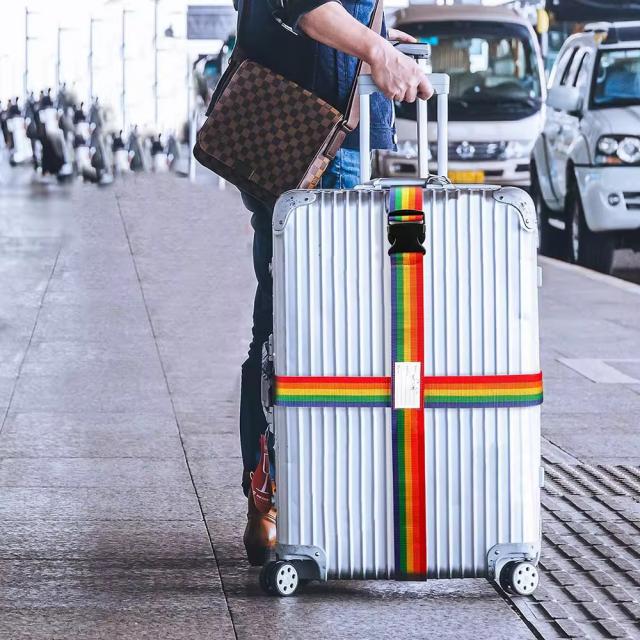 สายรัดกระเป๋าเดินทาง พร้อมรหัสล็อก Rainbow Travel Luggage Belt Suitcase Strap with Code Lock 1 เส้น