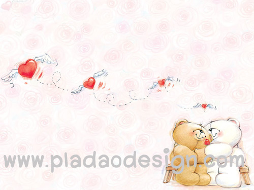 กระดาษสาพิมพ์ลาย สำหรับทำงาน เดคูพาจ Decoupage แนวภาำพ ภาพวาด ภาพแนวการ์ตูน น้องหมี ฮอลล์มาร์ค Hallmarks bear น้องหมีคู่รักต่างสายพันธู์ สีขาว กับสีน้ำตาล นั่งกอดกันอยู่บนเก้าอี้ยาว มีหัวใจแดงโบยบินอยู่่ (ปลาดาวดีไซน์)