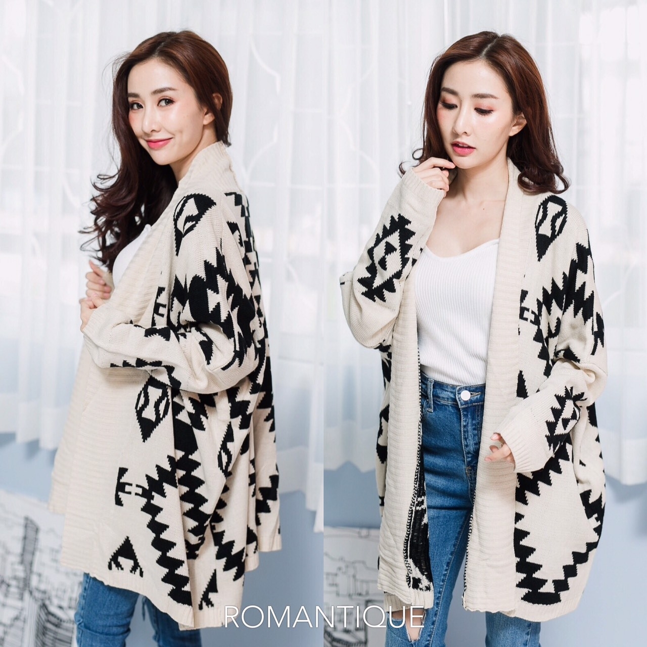 พร้อมส่ง เสื้อคลุมทอลาย