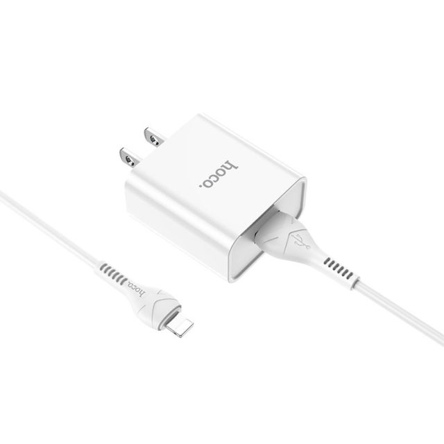ชุดหัวชาร์จ+สาย Ip Hoco Wall charger “C81 Asombroso” US plug set with cable