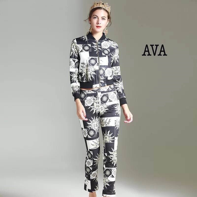 เสื้อผ้าเกาหลี พร้อมส่ง เสื้อ jacket+กางเกง