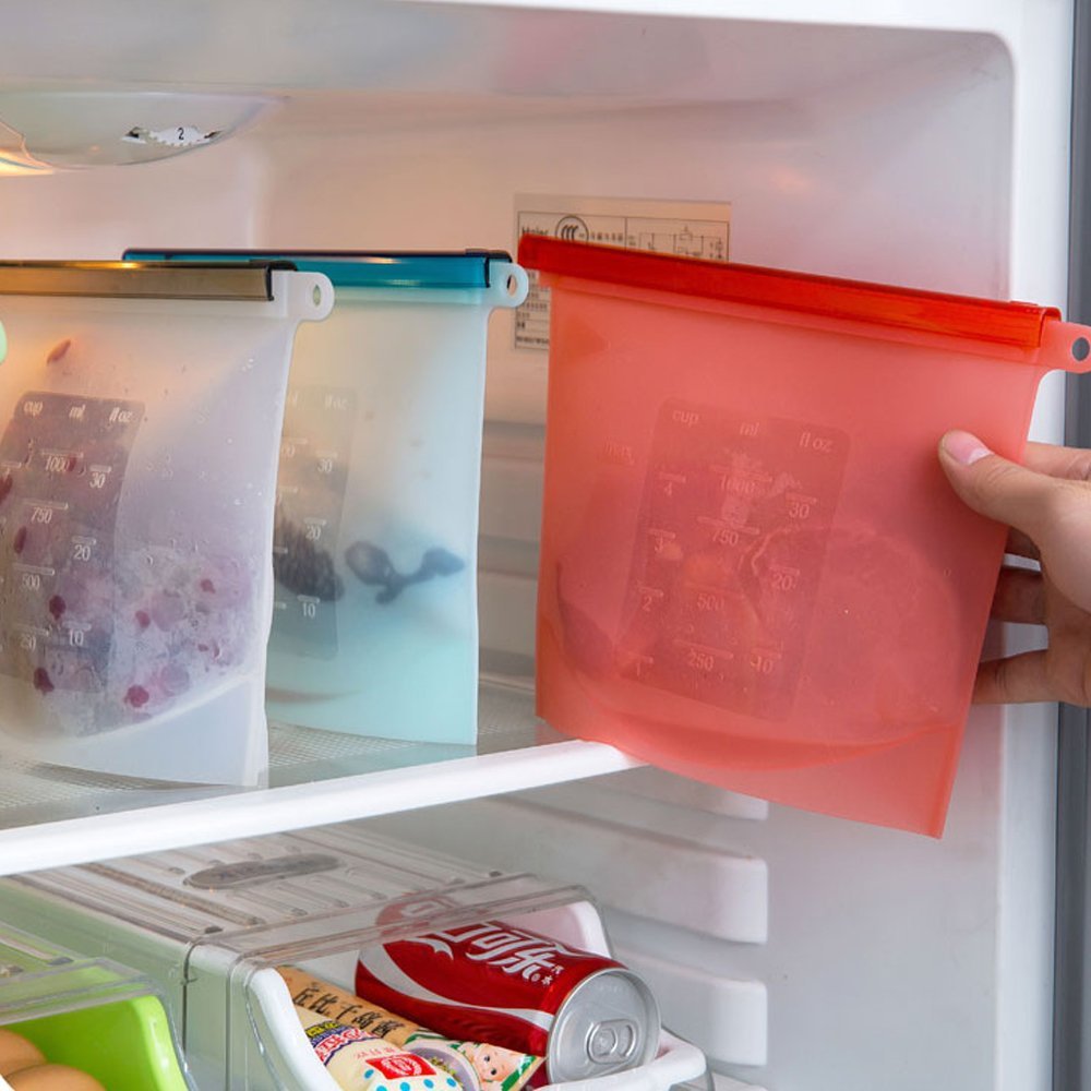 ziplock ถุงซิลิโคน สุญญากาศ เก็บรักษาอาหาร ขนาด 17.5 x 23 ซม มี 4 สี