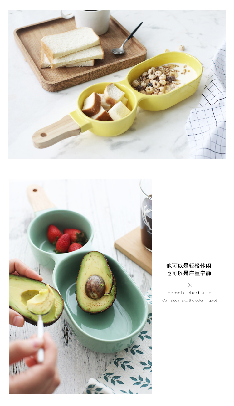 Pre-Order ชามสลัด ชามผลไม้ ของหวาน เซรามิค ทรงไม้ลูกชิ้น มี 4 สี