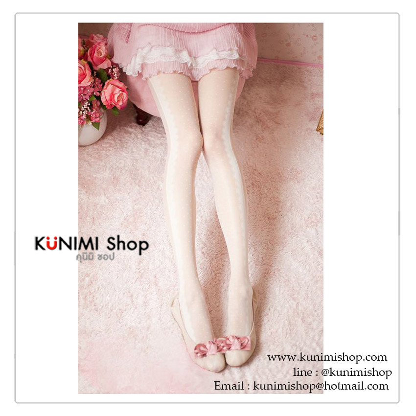 WL010 ถุงน่องแบบเต็มตัว สวยหวาน มี 2 สี ขาว ดำ