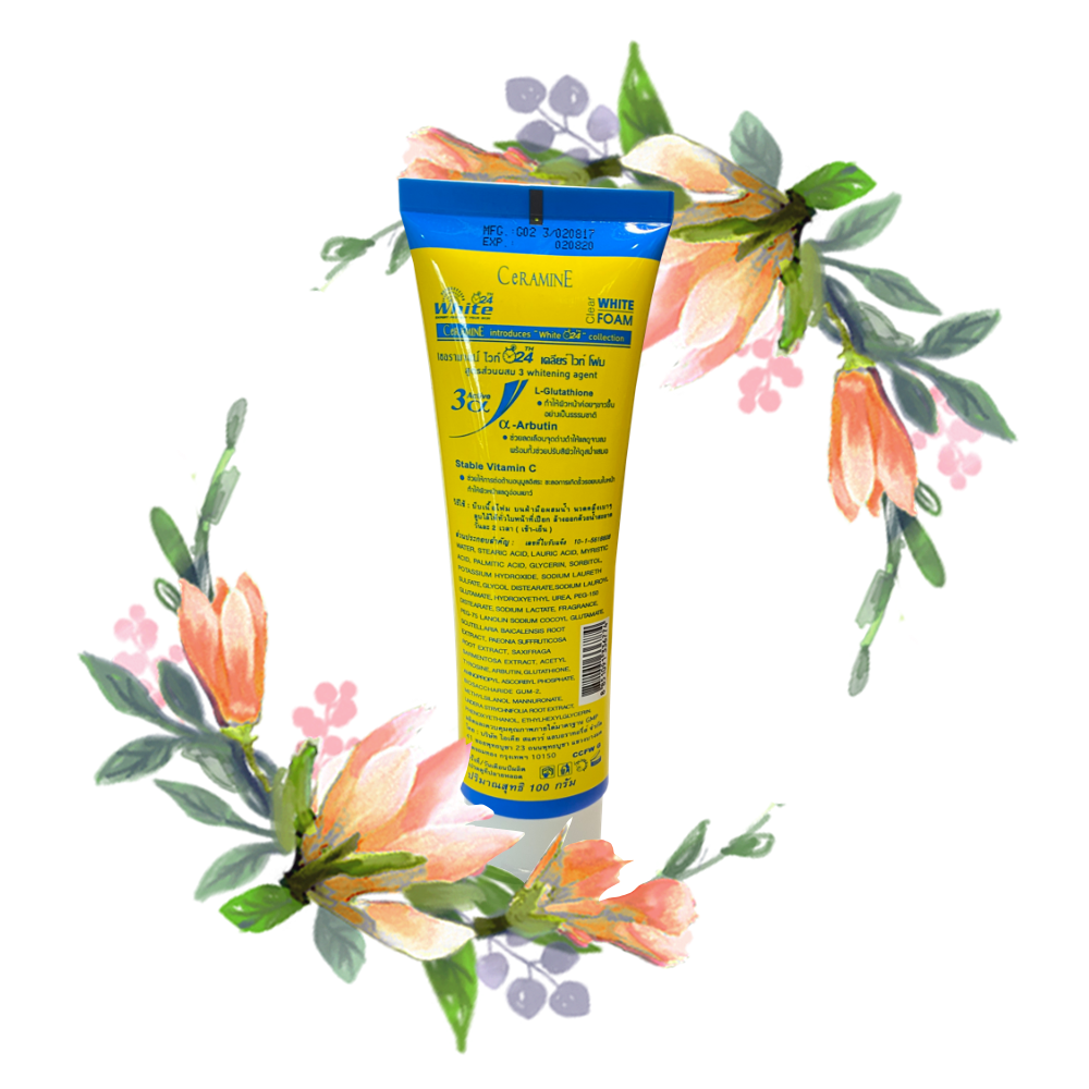 CeRAMINE White 24th Clear White Foam เซอรามายน์ ไวท์ ทเวนตี้โฟร์ เคลียร์ ไวท์ โฟม