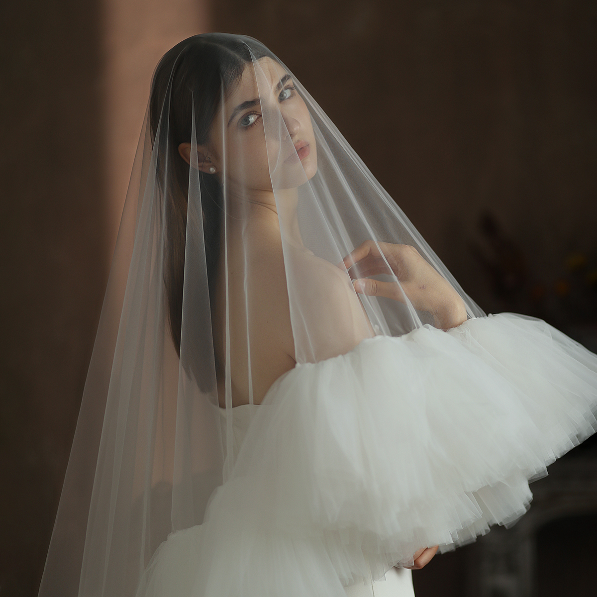 เวลเจ้าสาว ชายผ้าฟูฟ่องอลังการ ผ้าคลุมเจ้าสาวถ่ายพรีเว็ดดิ้ง veil
