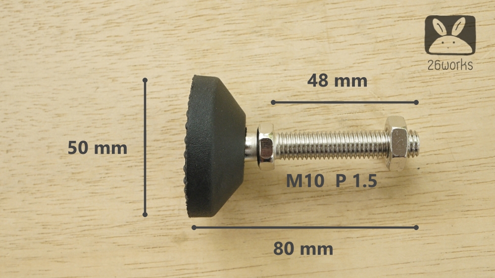 ขาฉิ่งยาง D50 M10x50 mm