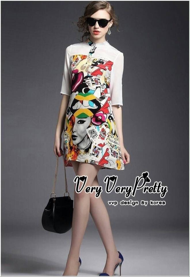 พร้อมส่ง เชิ้ตเดรสแขนสามส่วนทรงปล่อย