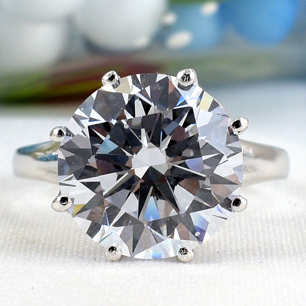 SKJewelryFactory แหวนเพชร ที่สุดของเพชร ขนาด7กะรัต ไฟร้อย น้ำร้อย ER02381-WCZ