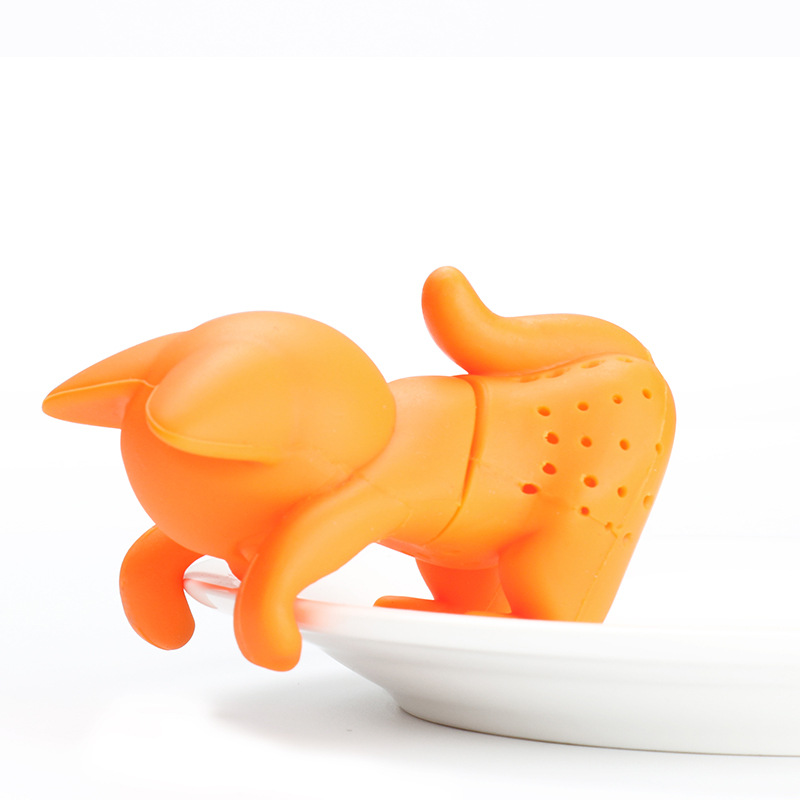 Pre-Order ที่กรองชา ซิลิโคน tea infuser ลายลูกแมว สีส้ม
