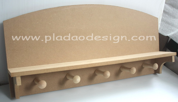 ชิ้นงานดิบไม้ MDF ทำ Decoupage งานเพนท์ หิ้งและที่แขวนของ 2 in 1 ใช้ได้ทั้งกระดาษแนพกิ้น สา อาร์ต