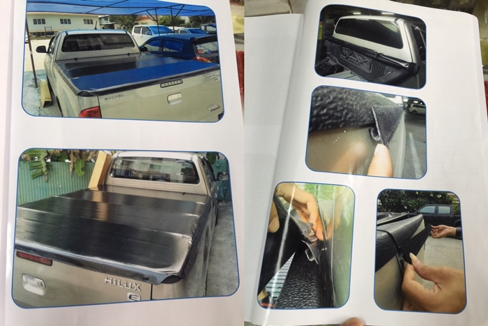 ผ้าใบปิดท้ายกระบะ ตรงรุ่น REVO 4ประตู ไม่เจาะ