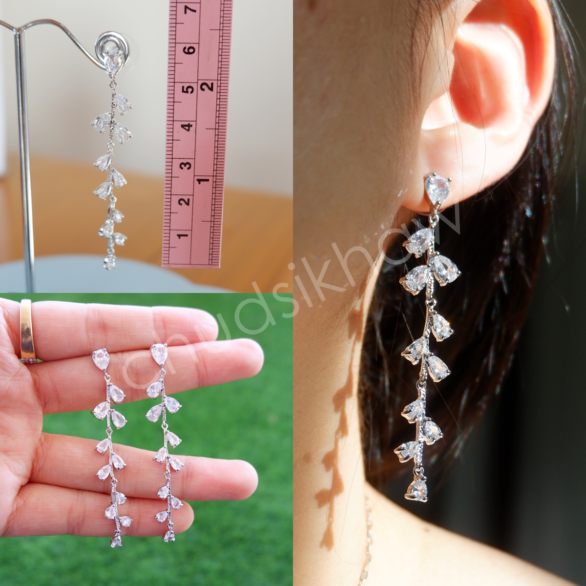รวมแบบต่างหู รูปอัพเดทล่าสุด (ต่างหูแบบเจาะหู ก้านทำจากเงิน หรือ ชุบเงิน เพชร cz)