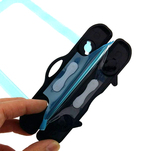 ซองมือถือ กันน้ำ มีสายคล้องคอ มีที่ล็อกปิดแน่น น้ำไม่เข้า สีฟ้า