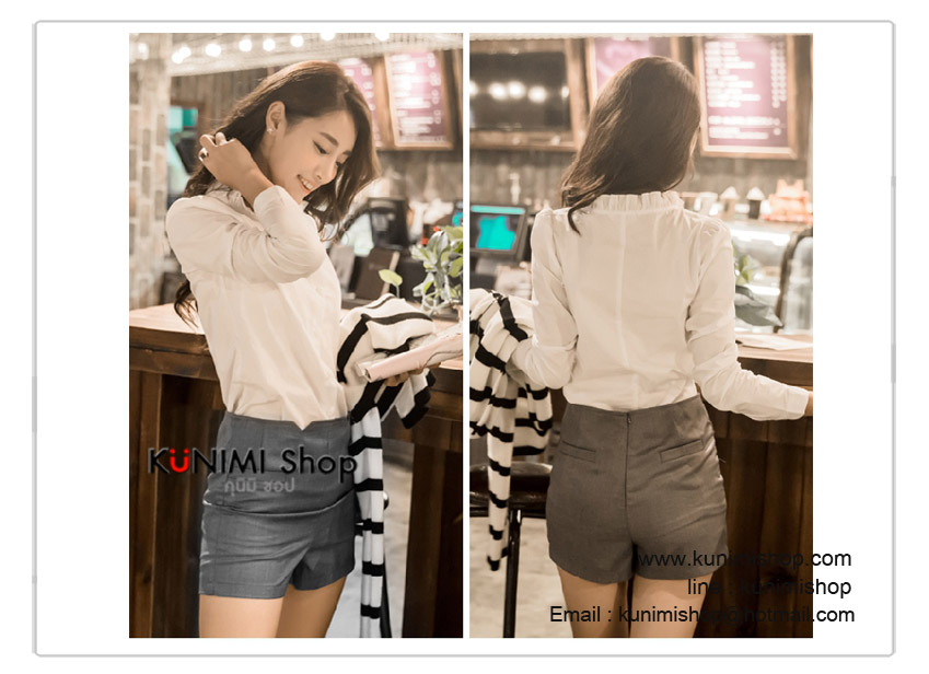  เสื้อเชิ้ต คอเต๋าระบาย แขนยาว กระดุมผ่าหน้า ใส่ได้หลายโอกาสคะ Size : M ( รอบอกไม่เกิน 35 นิ้วคะ) เนื้อผ้า : ผ้าฝ้ายคุณภาพสูง มี 4 สี : สีขาว , สีดำ , สีฟ้า , สีชมพู