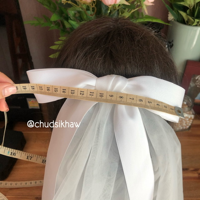 เวล ผ้าคลุมเจ้าสาวติดโบว์ แนวมินิมอล น่ารักมาก