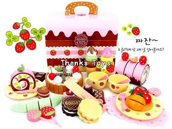 ชุดขนมสตอรเบอรี่ช็อกโกแลตปาร์ตี้แบบมีหูหิ้ว Mother Garden