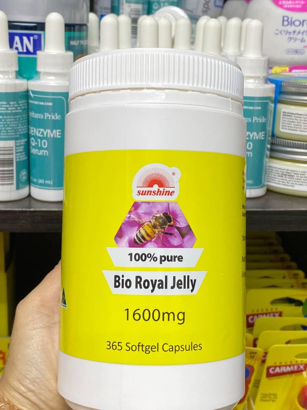 Sunshine royal jelly นมผึ้ง Bio ออสเตรเลีย มี อย.โดส1600mg รุ่นล่าสุด pure100% 365เม็ด