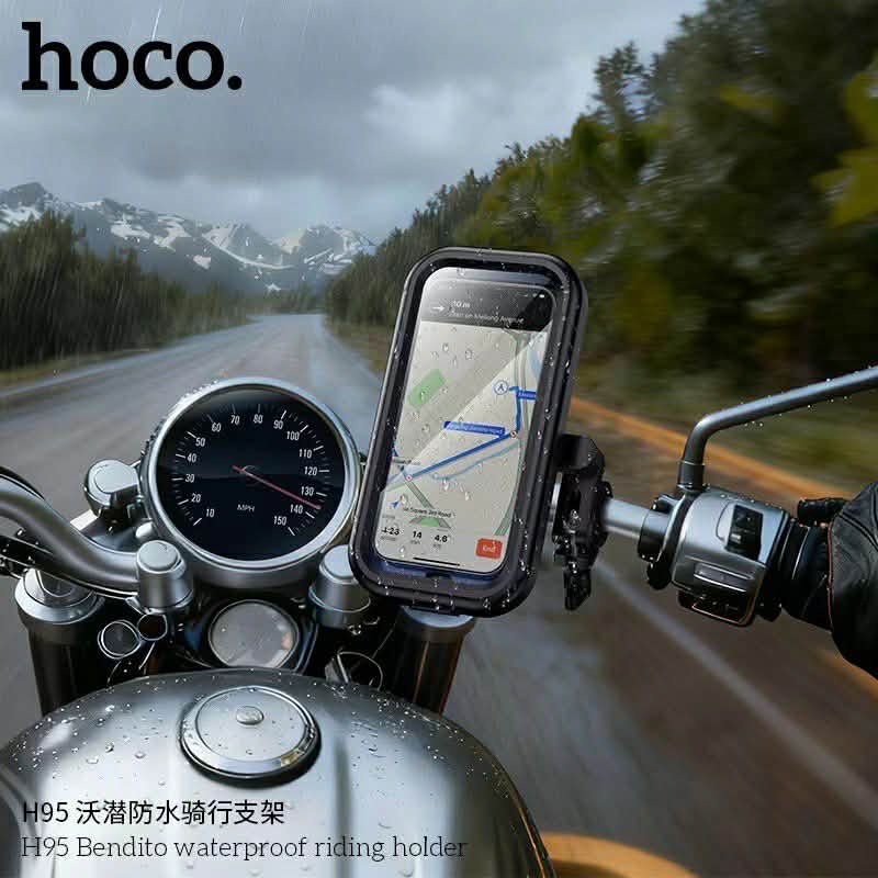 Hoco H95 Bendito Riding Phone Holder อุปกรณ์กันน้ำสำหรับมือถือติดตั้งกับแฮนด์จักรยานหรือมอเตอร์ไซค์