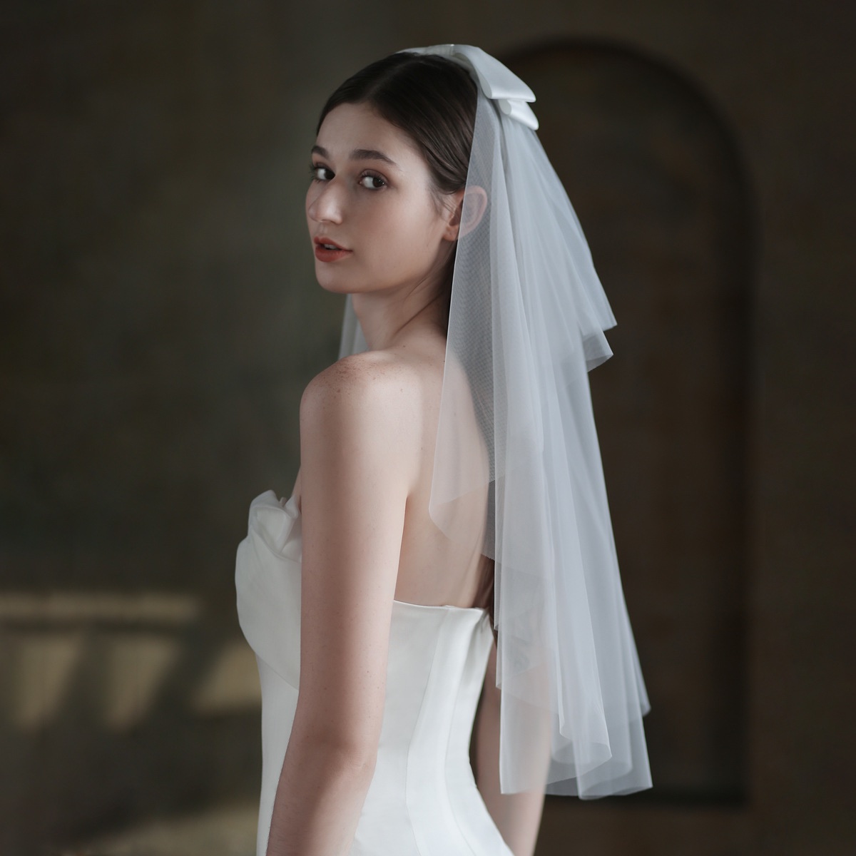 เวล Veil สไตล์เกาหลี ผ้าคลุมเจ้าสาว ติดโบว์น่ารัก เวลโบว์